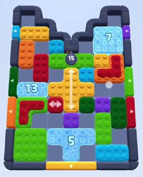 Color Block Jam Level 231 / 619 / 1069: Screenshot des Spielfelds