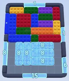 Color Block Jam Level 78: Screenshot des Spielfelds