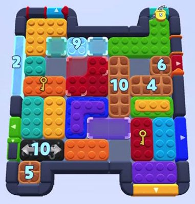 Color Block Jam Level 1457 / 1460 / 1461: Screenshot des Spielfelds