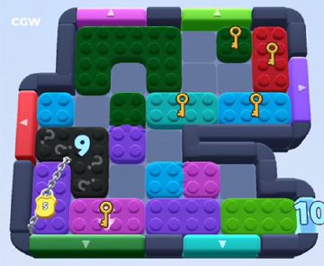 Color Block Jam Level 1050: Screenshot des Spielfelds