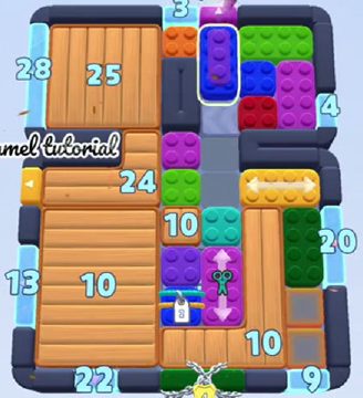Color Block Jam Level 1604 / 1616 / 1675 / 2607: Screenshot des Spielfelds