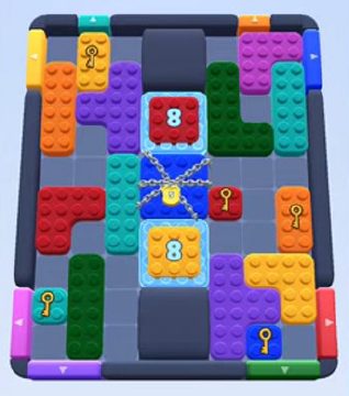 Color Block Jam level 104 / 492 / 942 / 1498: screenshot of the board