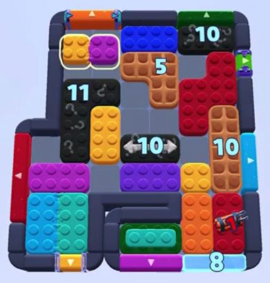 Color Block Jam level: screenshot of the board