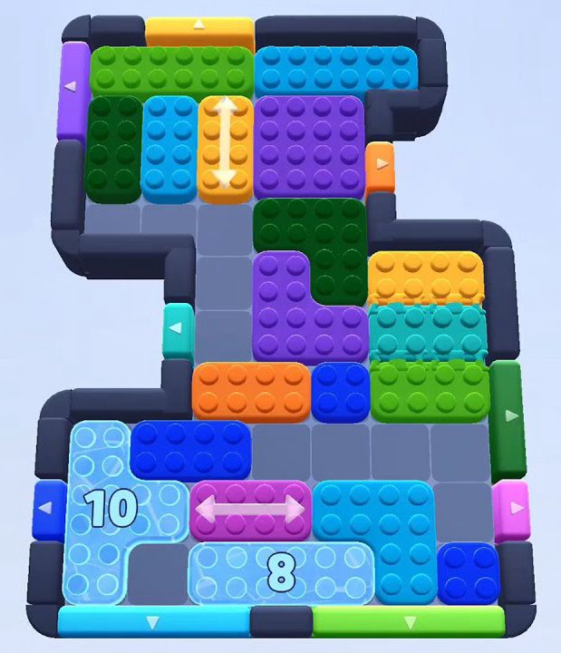 Color Block Jam Level 397: Screenshot des Spielfelds