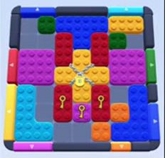 Color Block Jam Level 45: Screenshot des Spielfelds