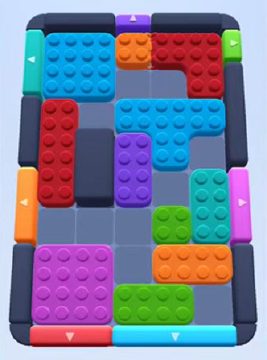 Color Block Jam Level 53: Screenshot des Spielfelds