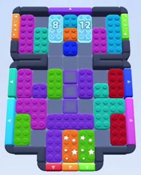 Color Block Jam fase 197 / 585 / 1035: print do tabuleiro
