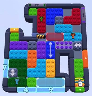 Color Block Jam Level 1491 / 1456 / 1484 / 1487 / 1488: Screenshot des Spielfelds