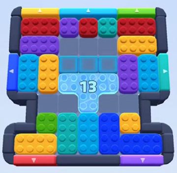 Color Block Jam level 307: screenshot of the board