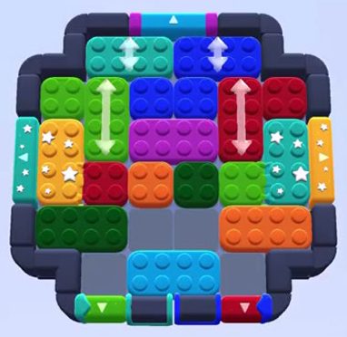 Color Block Jam fase 1462 / 1459 / 1461 / 1466 / 1470: print do tabuleiro