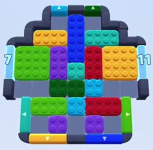 Color Block Jam уровень 205 / 593 / 1043 / 2003: скриншот поля