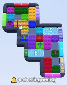 Color Block Jam Level 410: Screenshot des Spielfelds