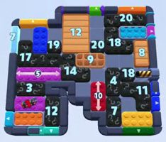 Color Block Jam level: screenshot of the board