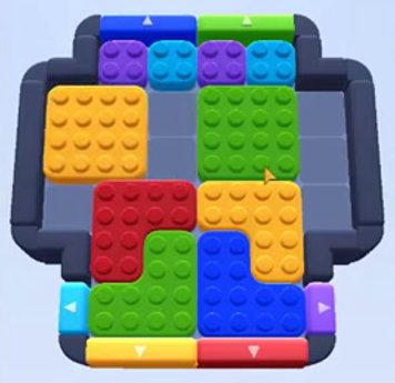 Color Block Jam Level 22: Screenshot des Spielfelds