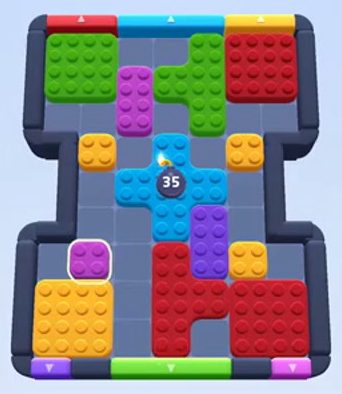 Color Block Jam Level 71: Screenshot des Spielfelds