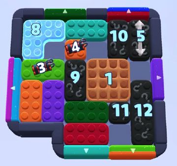 Color Block Jam level 1020: screenshot of the board