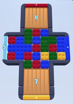 Color Block Jam level 155: screenshot of the board