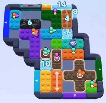 Color Block Jam Level 1226 / 1224 / 2137: Screenshot des Spielfelds