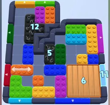 Color Block Jam level 1036: screenshot of the board