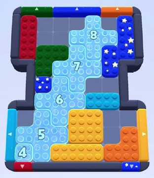 Color Block Jam Level 37 / 40: Screenshot des Spielfelds
