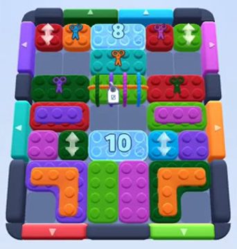 Color Block Jam nivel 102 / 101 / 490 / 940 / 1496: captura del tablero