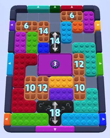 Color Block Jam level: screenshot of the board