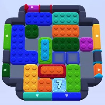 Color Block Jam Level: Screenshot des Spielfelds