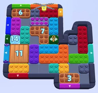 Color Block Jam Level 1357 / 1348 / 1351: Screenshot des Spielfelds