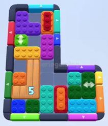Color Block Jam Level 279 / 448 / 667: Screenshot des Spielfelds