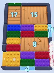 Color Block Jam Level: Screenshot des Spielfelds