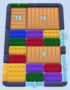 Color Block Jam Level: Screenshot des Spielfelds