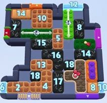 Color Block Jam Level 1586 / 2497: Screenshot des Spielfelds