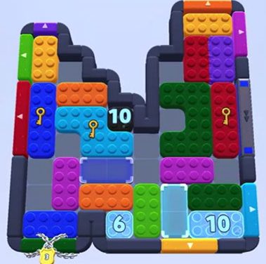 Color Block Jam Level: Screenshot des Spielfelds