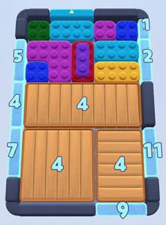 Color Block Jam Level 180: Screenshot des Spielfelds
