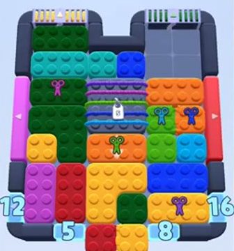 Color Block Jam level 321: screenshot of the board