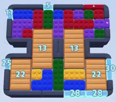Color Block Jam Level: Screenshot des Spielfelds