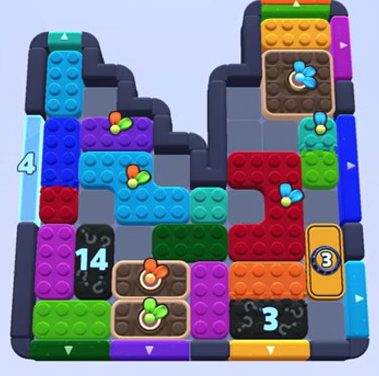 Color Block Jam Level: Screenshot des Spielfelds
