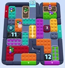 Color Block Jam Level: Screenshot des Spielfelds