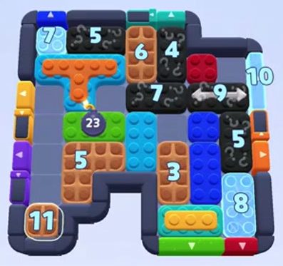 Color Block Jam Level: Screenshot des Spielfelds