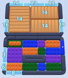 Color Block Jam Level 42: Screenshot des Spielfelds