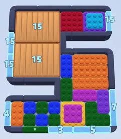 Color Block Jam Level: Screenshot des Spielfelds