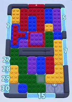 Color Block Jam Level: Screenshot des Spielfelds