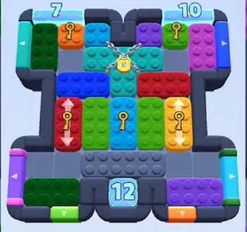 Color Block Jam level 711: screenshot of the board