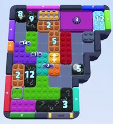 Color Block Jam level: screenshot of the board