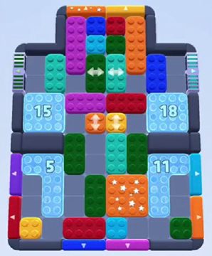 Color Block Jam 레벨 238 / 626 / 1076: 보드 스크린샷