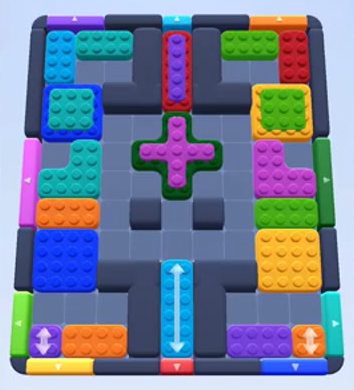 Color Block Jam Level 51: Screenshot des Spielfelds