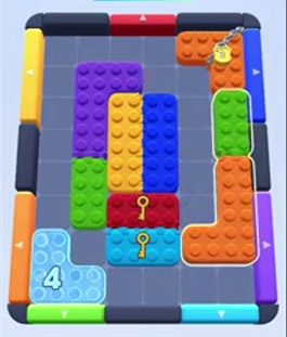 Color Block Jam Level 57: Screenshot des Spielfelds