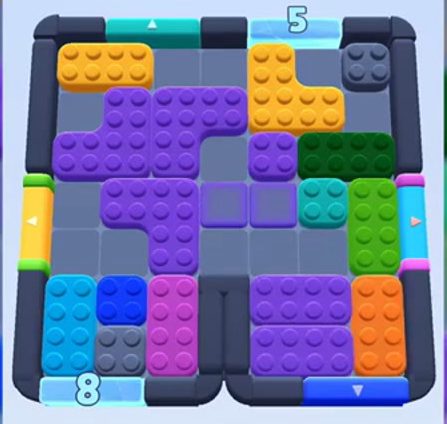 Color Block Jam level 421: screenshot of the board