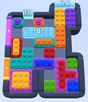 Color Block Jam Level 440 / 834 / 1334: Screenshot des Spielfelds