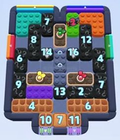 Color Block Jam Level 1249 / 1245 / 2140: Screenshot des Spielfelds